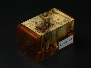 Natural / Orange Hybrid Bottle Stopper Blank