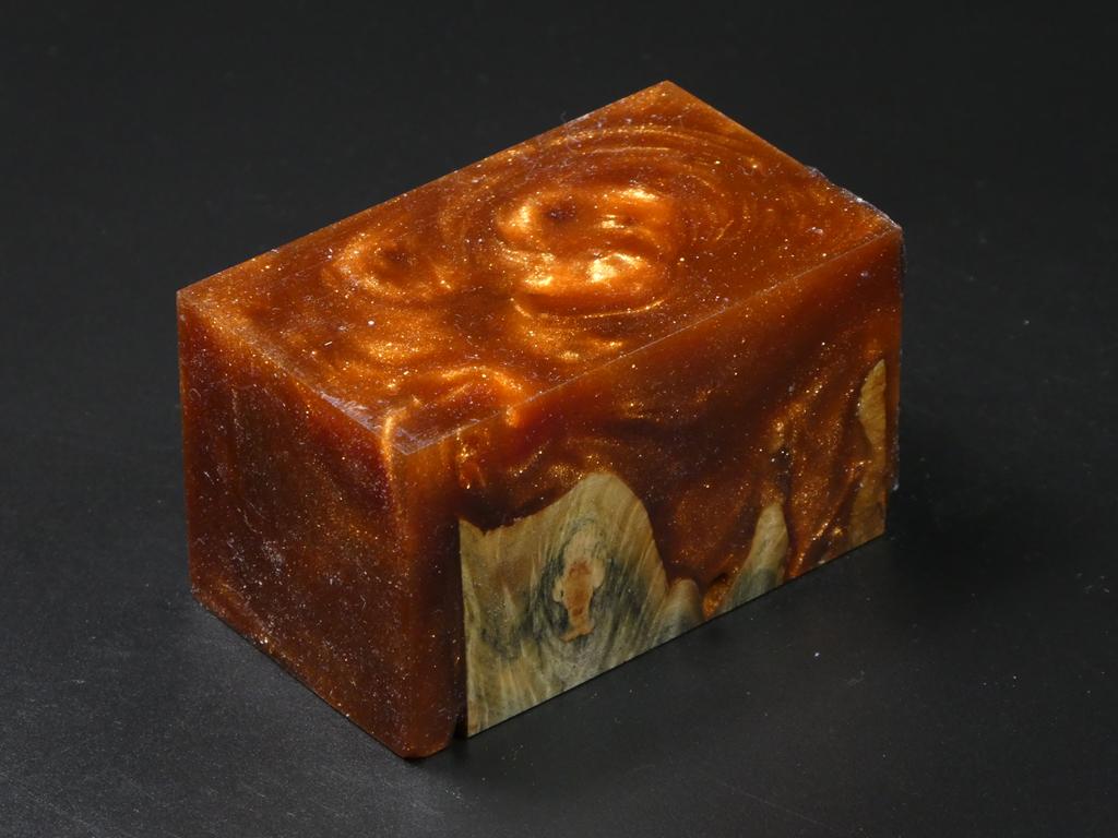 Natural / Orange Hybrid Bottle Stopper Blank