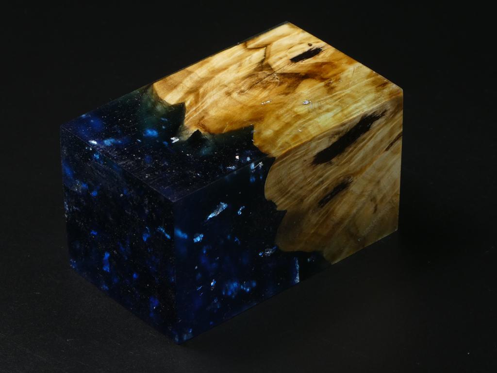 Natural / Blue with Flecks Hybrid Bottle Stopper Blank