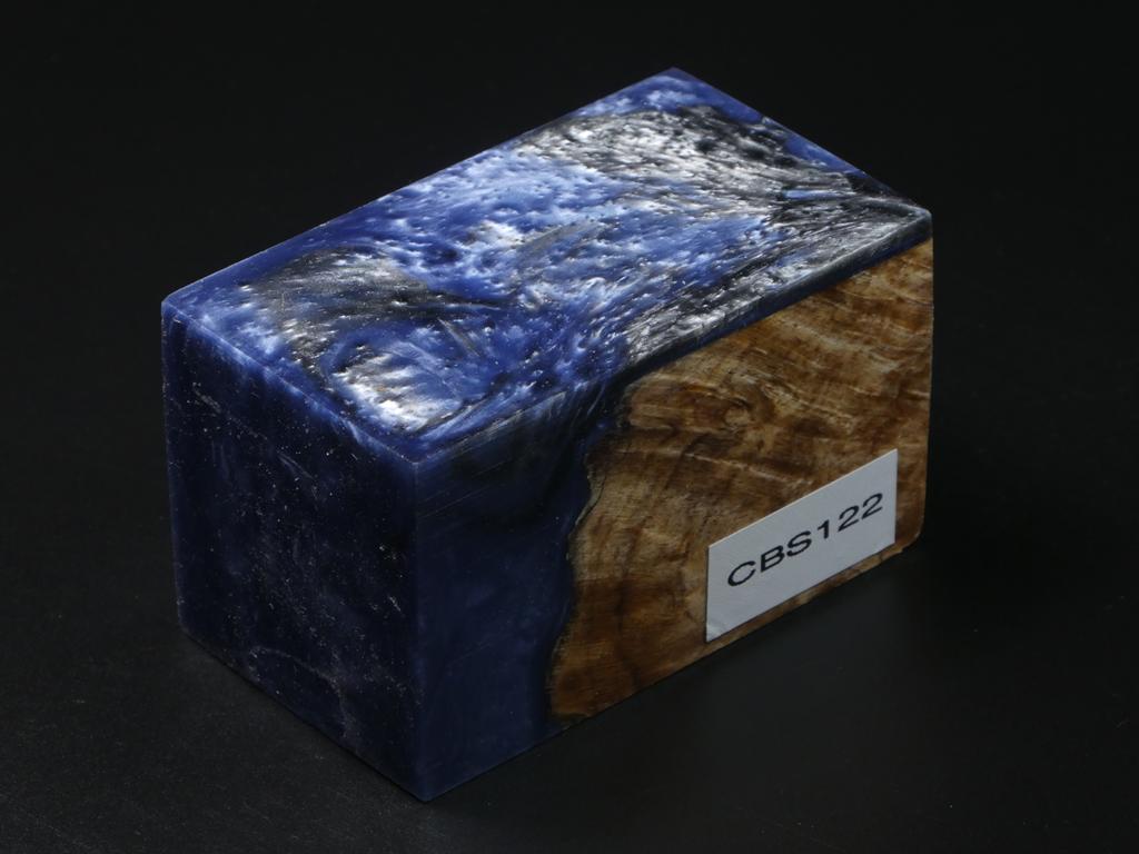 Natural / Blue Hybrid Bottle Stopper Blank