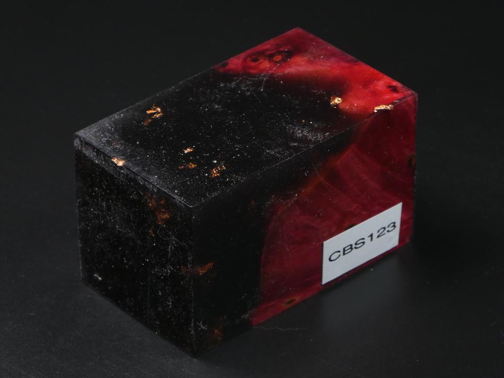 Red / Black with Flecks Hybrid Bottle Stopper Blank