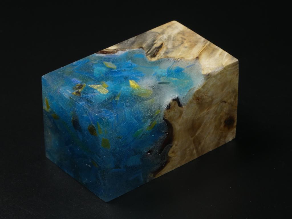 Natural / Blue with Flecks Hybrid Bottle Stopper Blank