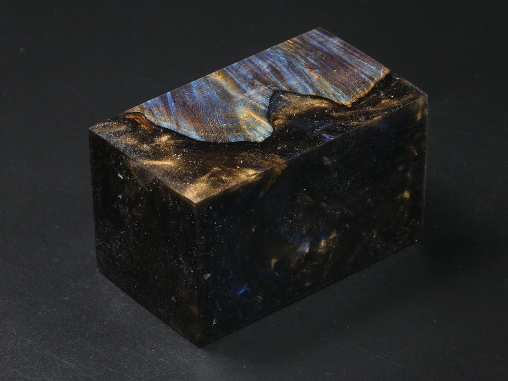 Blue/ Gold & Blue Hybrid Bottle Stopper Blank