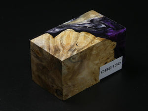 Natural / Purple & White Hybrid Bottle Stopper Blank