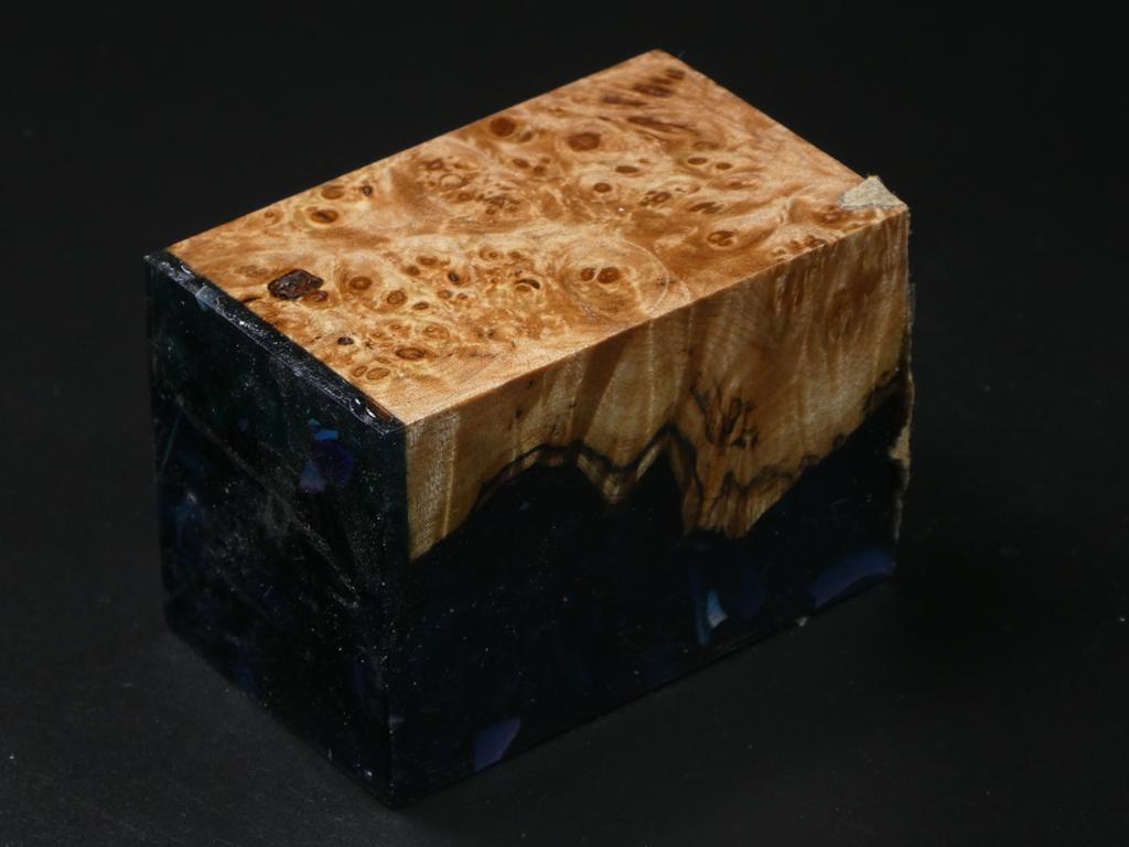 Natural / Blue & Purple with Flakes Hybrid Bottle Stopper Blank