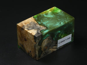 Natural / Green & Gold Hybrid Bottle Stopper Blank