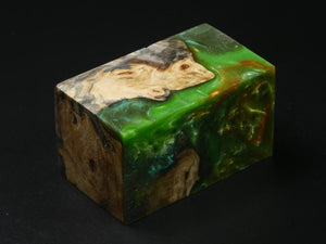Natural / Green & Gold Hybrid Bottle Stopper Blank