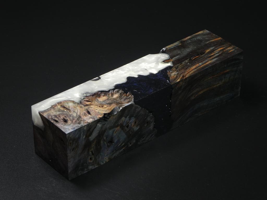 Natural, Blue / Blue, White Hybrid Duck Call Blank