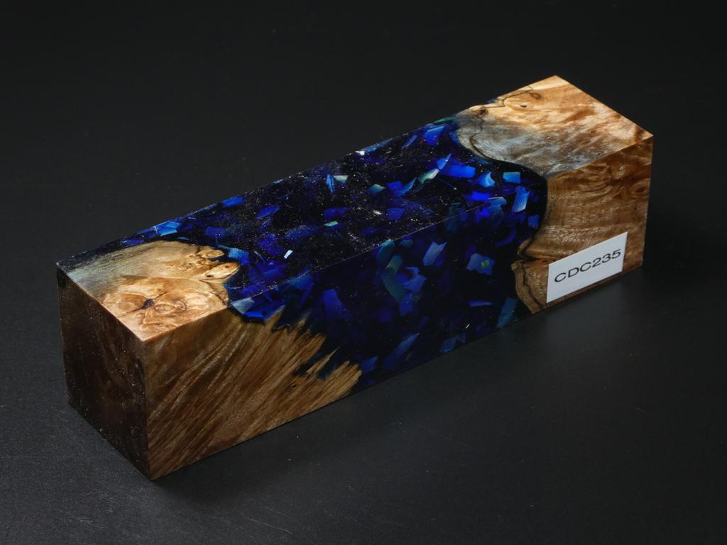 Natural / Blue with Flecks Hybrid Duck Call Blank