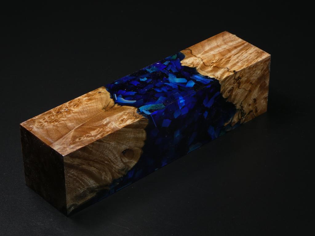 Natural / Blue with Flecks Hybrid Duck Call Blank