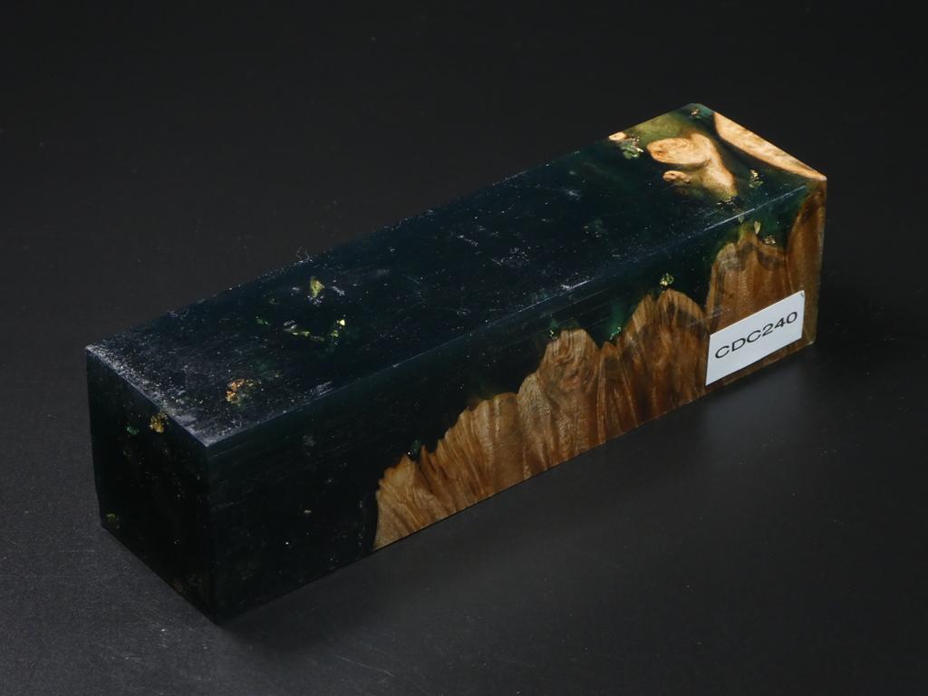 Natural / Green with Flecks Hybrid Duck Call Blank