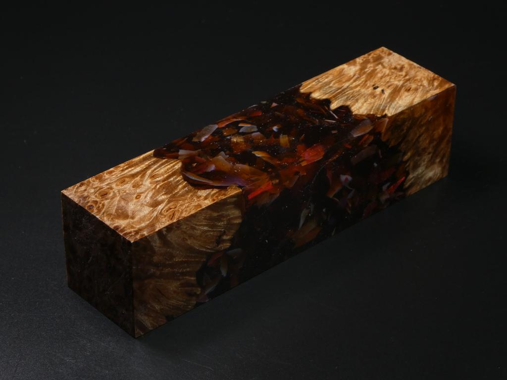 Natural / Orange with Flecks Hybrid Duck Call Blank