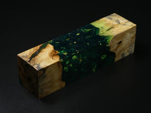 Natural / Green with Flecks Hybrid Duck Call Blank