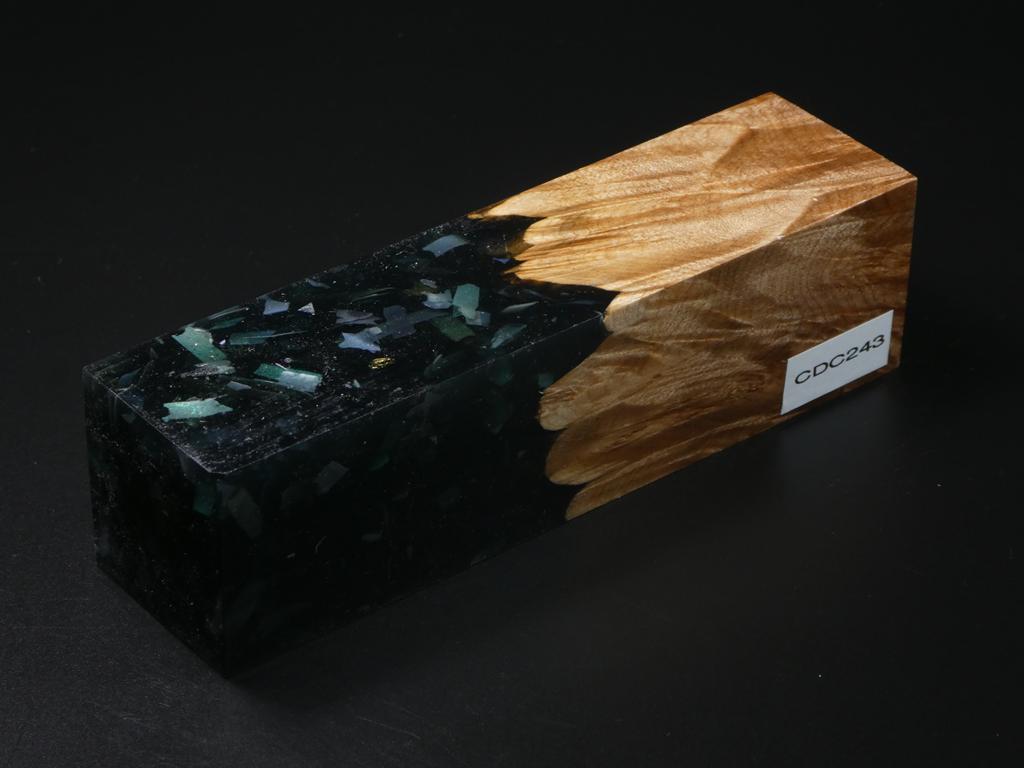 Natural / Green with Flecks Hybrid Duck Call Blank
