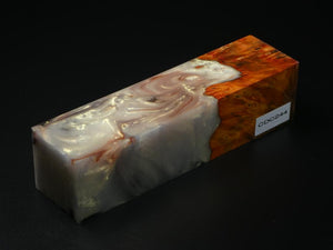 Orange / White, Orange, Black Hybrid Duck Call Blank