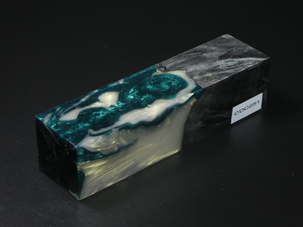 Gray / Green, White Hybrid Duck Call Blank