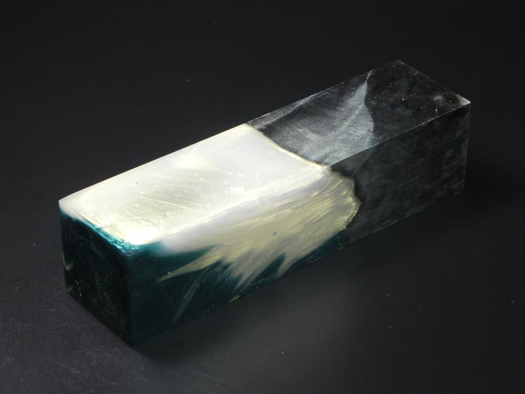 Gray / Green, White Hybrid Duck Call Blank