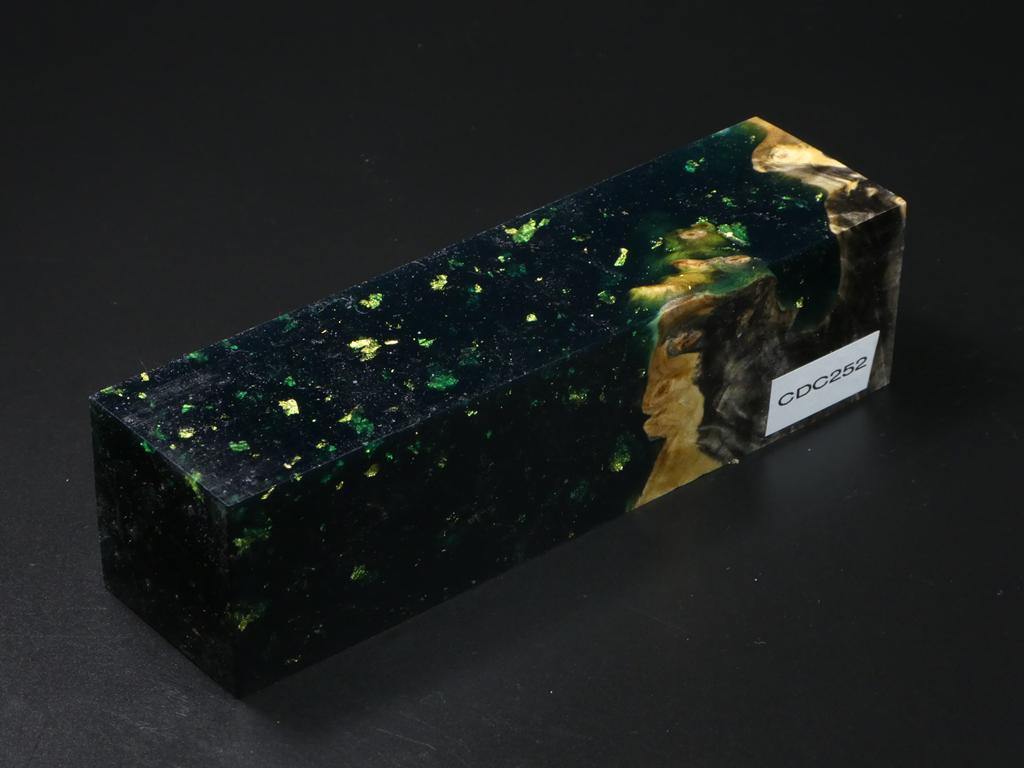Natural / Green with Flecks Hybrid Duck Call Blank