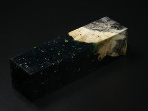 Natural / Green with Flecks Hybrid Duck Call Blank