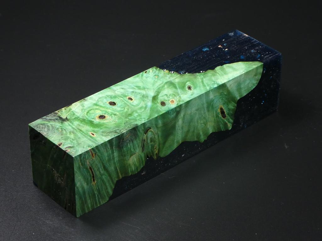 Green / Blue with Flecks Hybrid Duck Call Blank