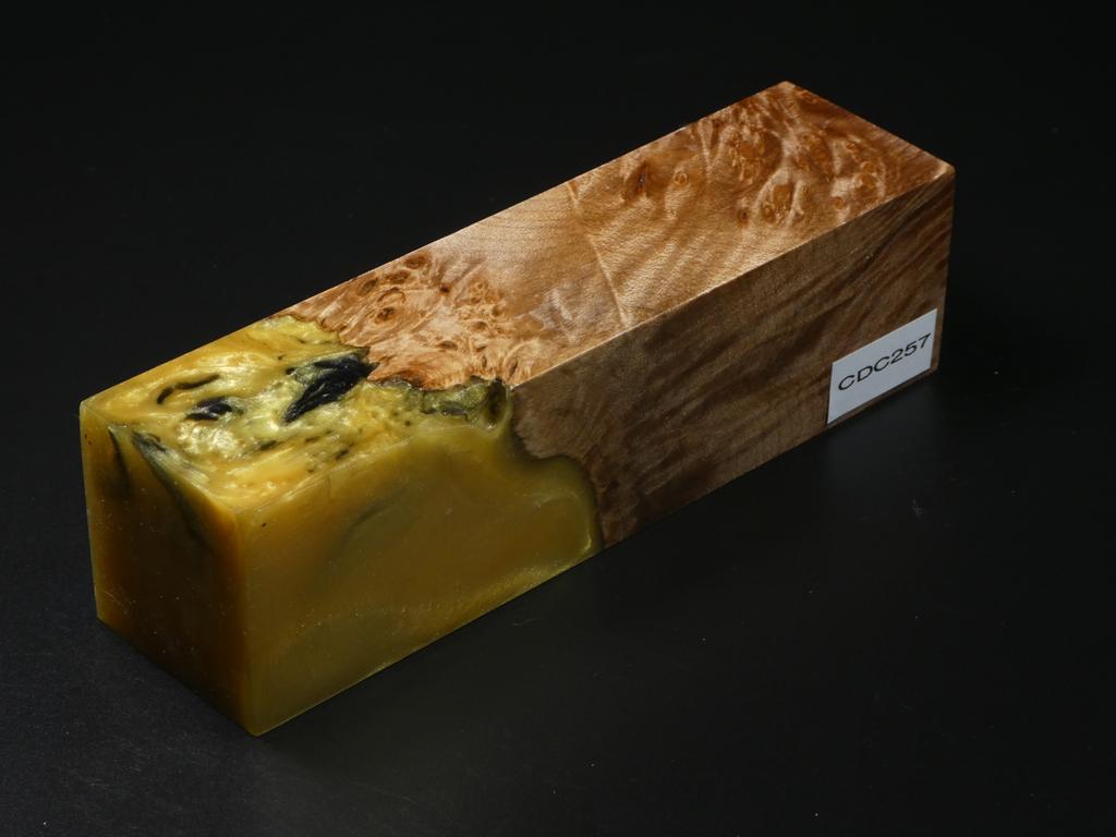 Natural / Yellow, Black Hybrid Duck Call Blank