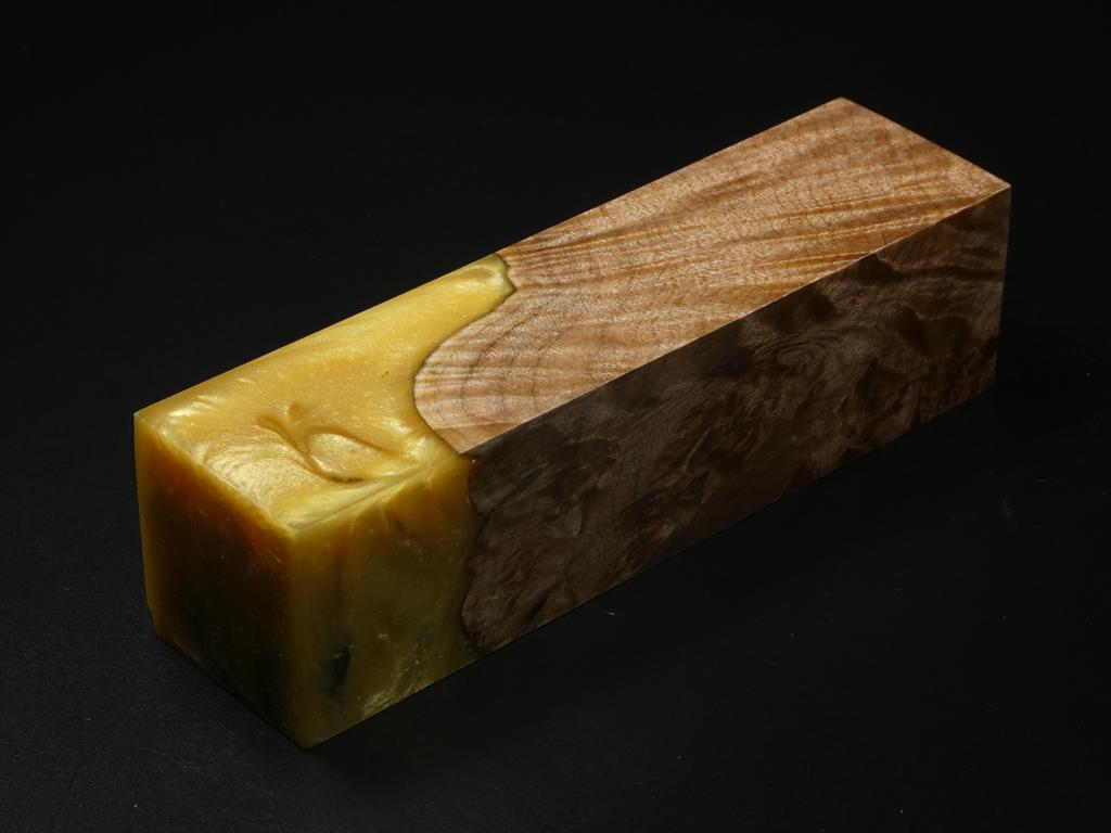 Natural / Yellow, Black Hybrid Duck Call Blank