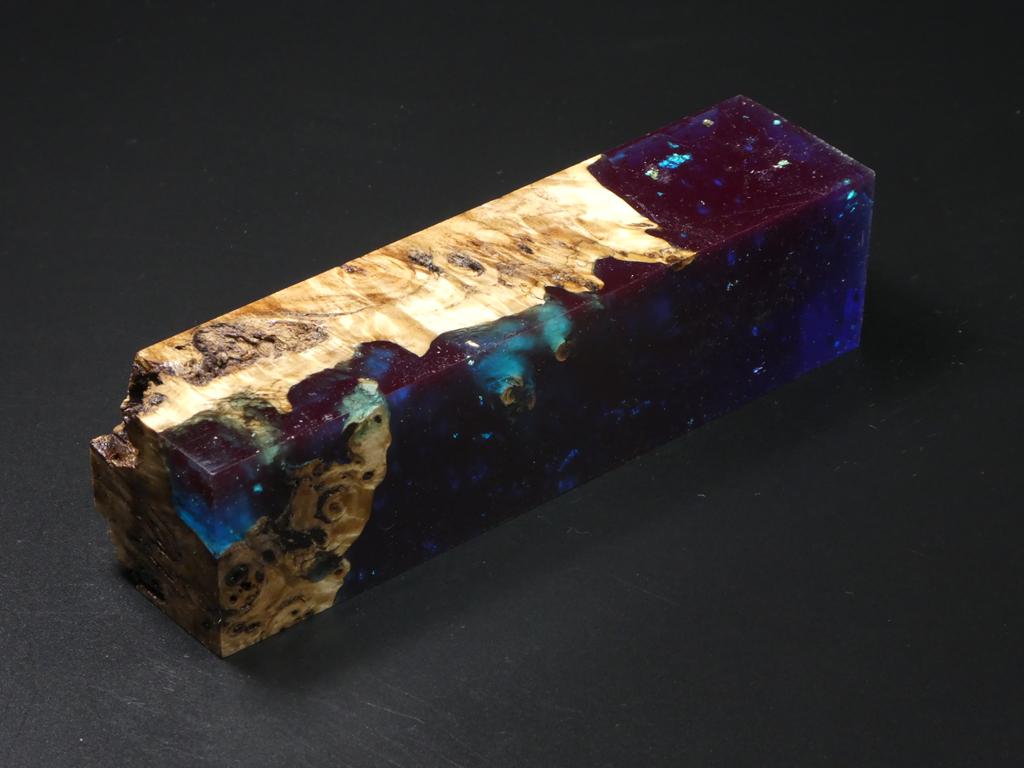 Natural / Blue with Flecks Hybrid Duck Call Blank