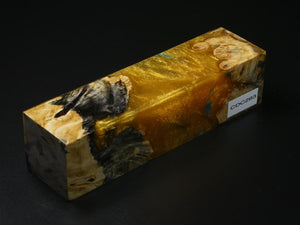 Natural / Gold, Black, Teal Hybrid Duck Call Blank