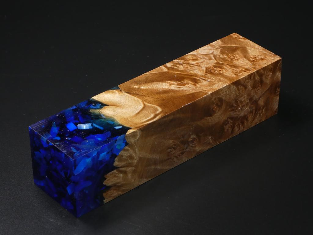 Natural / Blue with Flecks Hybrid Duck Call Blank