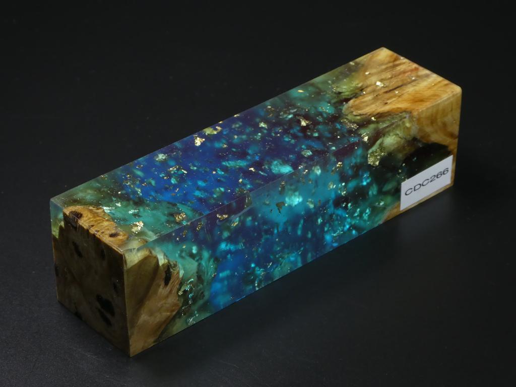 Natural /  Blue with Flecks Hybrid Duck Call Blank