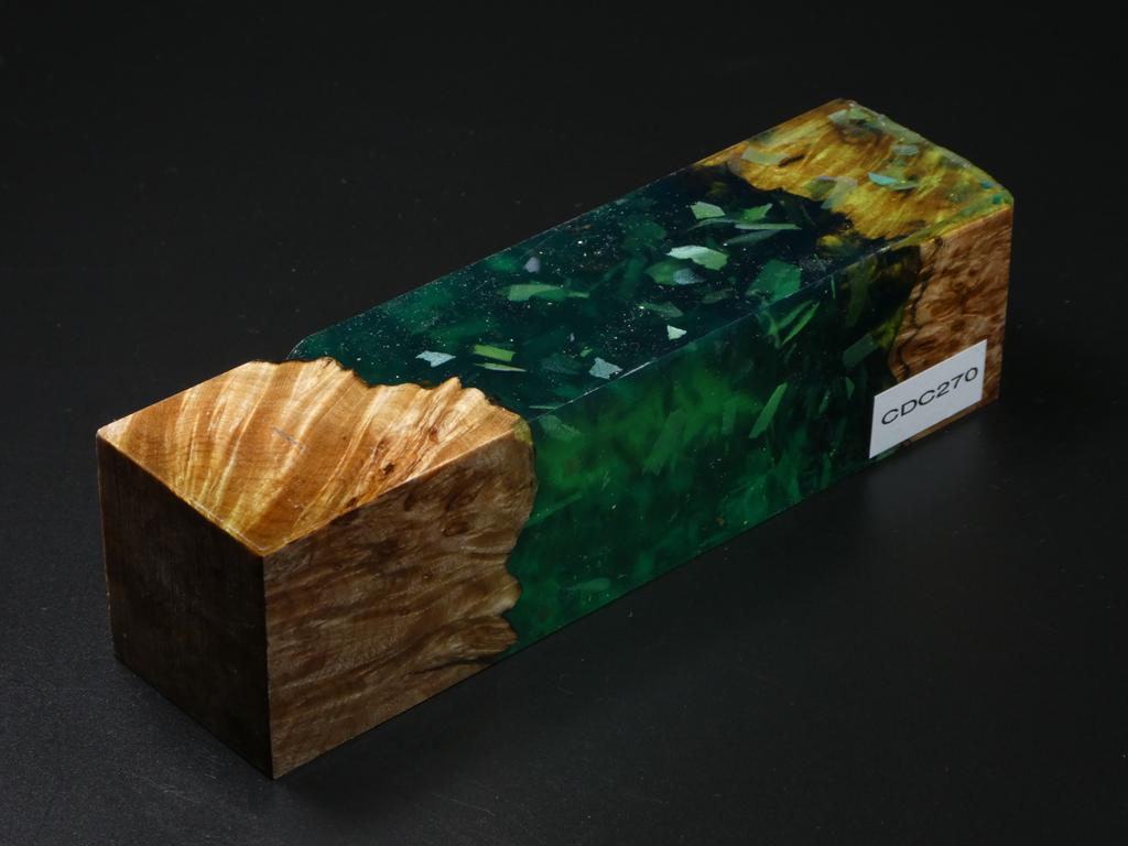 Natural / Green with Flecks Hybrid Duck Call Blank