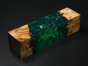 Natural / Green with Flecks Hybrid Duck Call Blank
