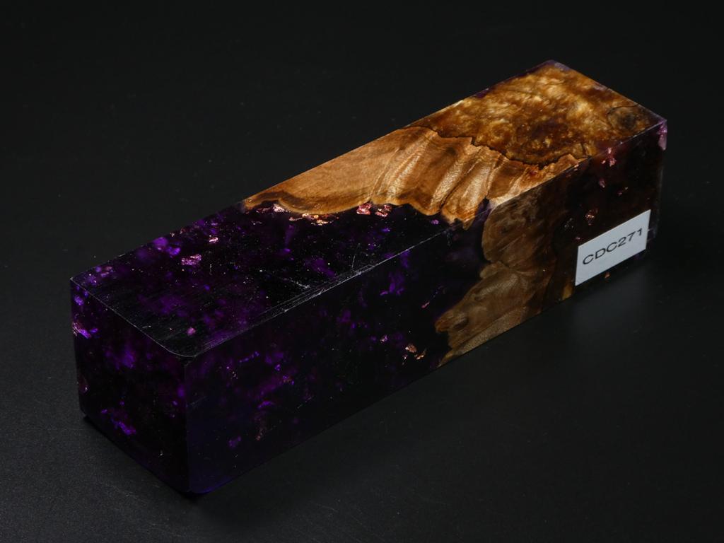Natural / Purple with Flecks Hybrid Duck Call Blank