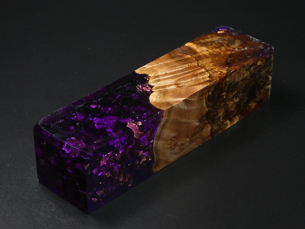Natural / Purple with Flecks Hybrid Duck Call Blank