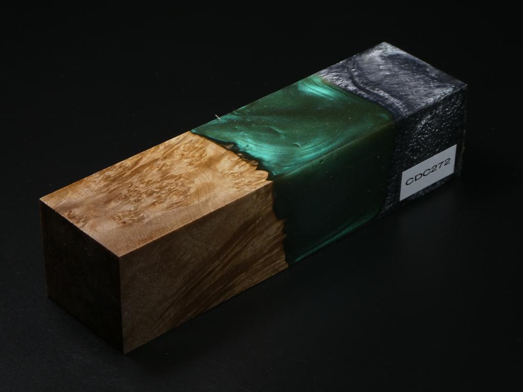 Natural / Green, Gray Hybrid Duck Call Blank