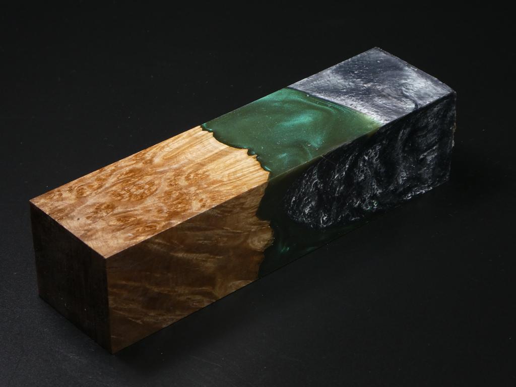 Natural / Green, Gray Hybrid Duck Call Blank