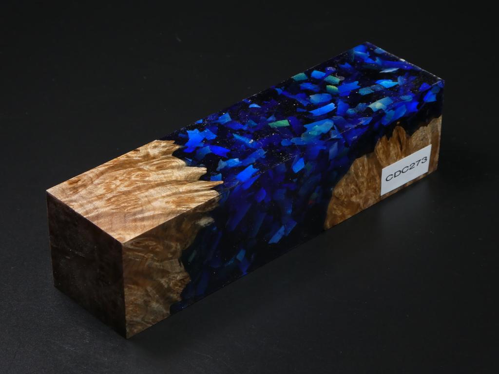 Natural / Blue with Flecks Hybrid Duck Call Blank