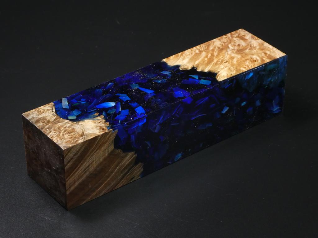 Natural / Blue with Flecks Hybrid Duck Call Blank