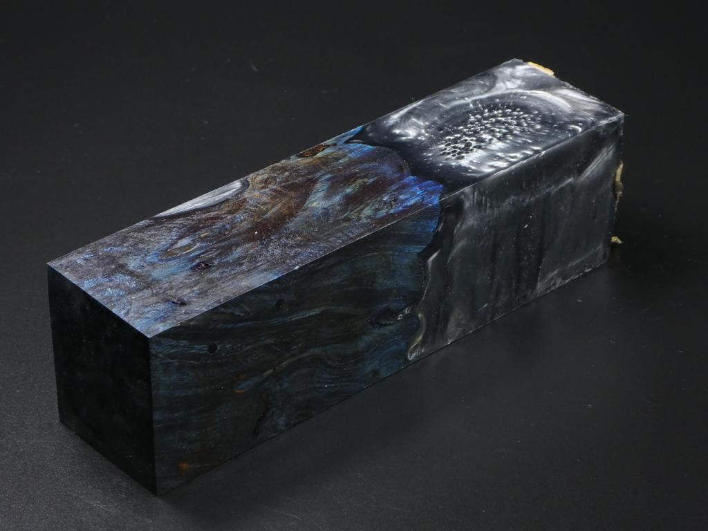Blue / Gray, White, Black Hybrid Duck Call Blank