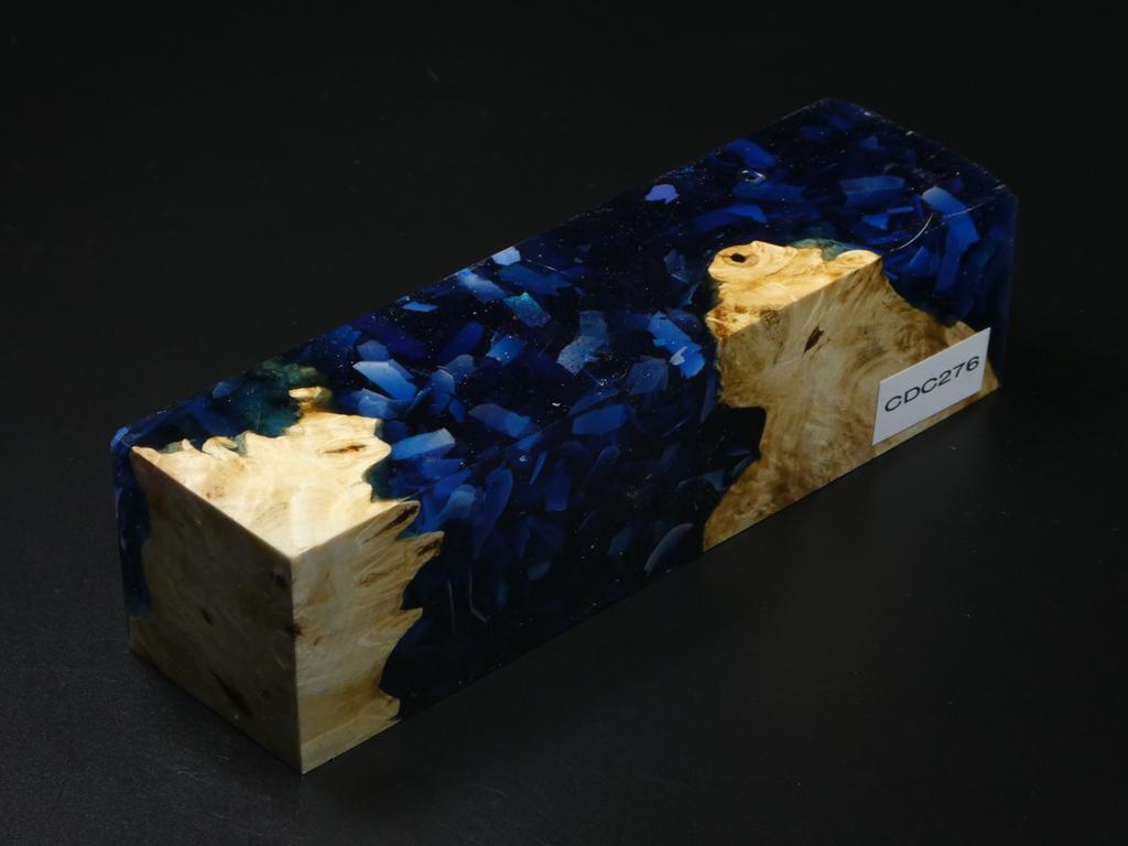 Natural /  Blue with Flecks Hybrid Duck Call Blank