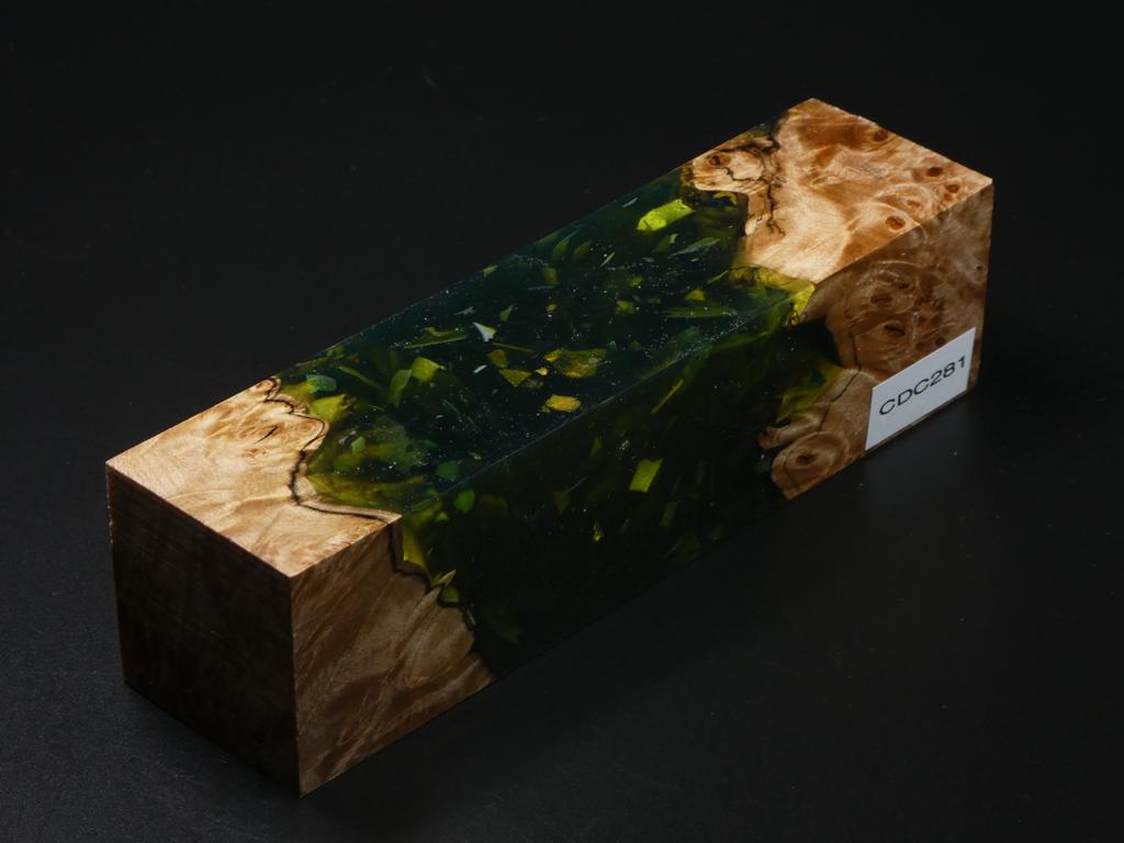 Natural / Green with Flecks Hybrid Duck Call Blank