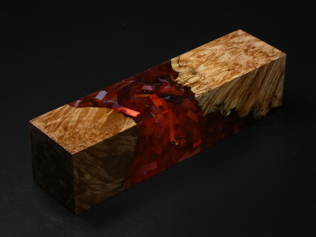 Natural / Orange with Flecks Hybrid Duck Call Blank