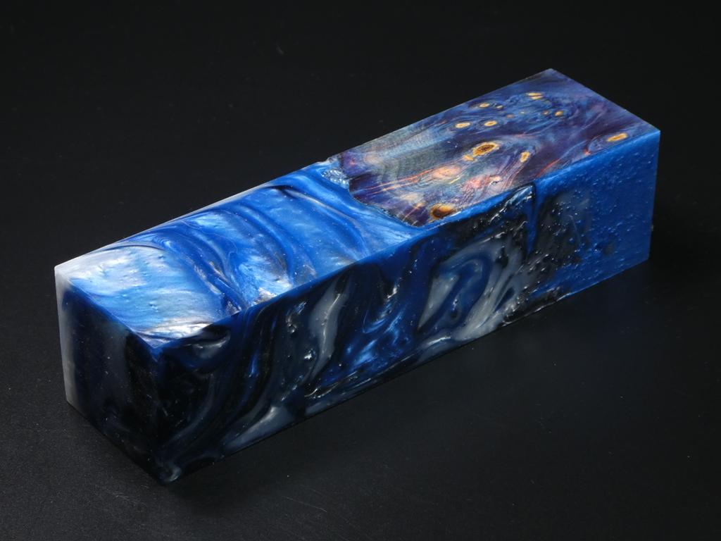 Multi / Blue, White, Black Hybrid Duck Call Blank