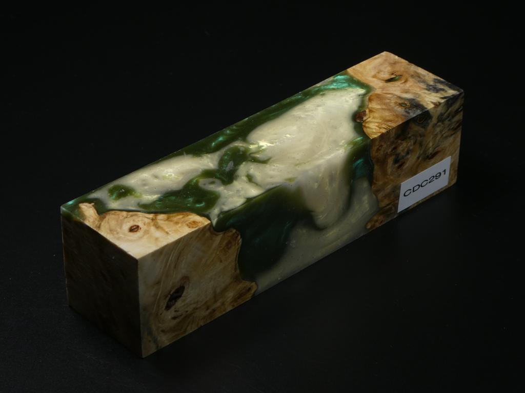 Natural / Green & White Hybrid Duck Call Blank