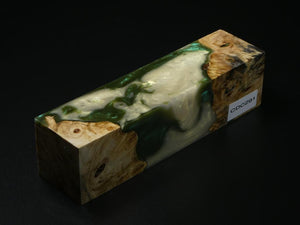 Natural / Green & White Hybrid Duck Call Blank