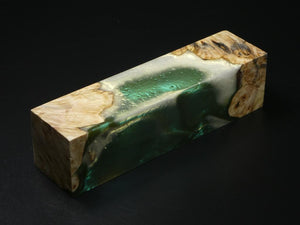 Natural / Green & White Hybrid Duck Call Blank