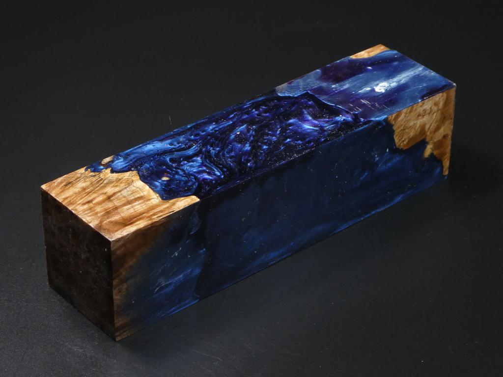 Natural /  Blue & Purple Hybrid Duck Call Blank