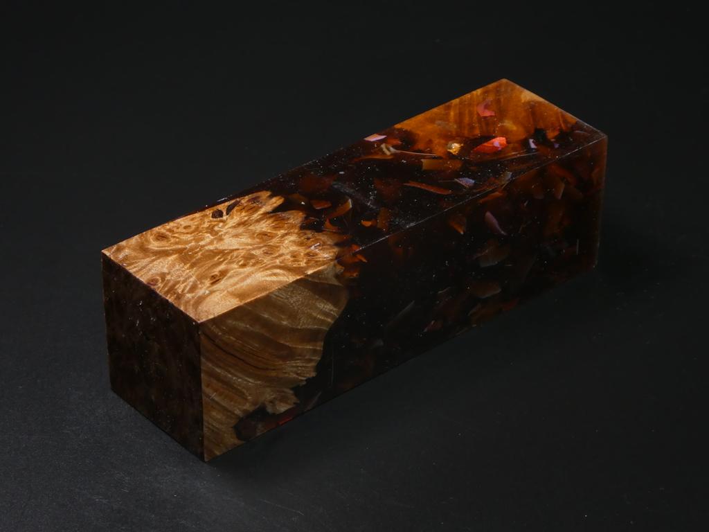 Natural / Orange with Flecks Hybrid Duck Call Blank