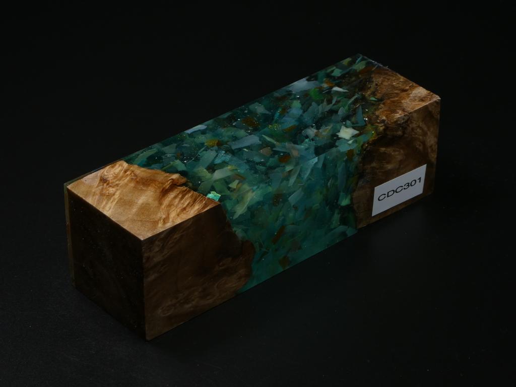 Natural / Blue with Flecks Hybrid Duck Call Blank