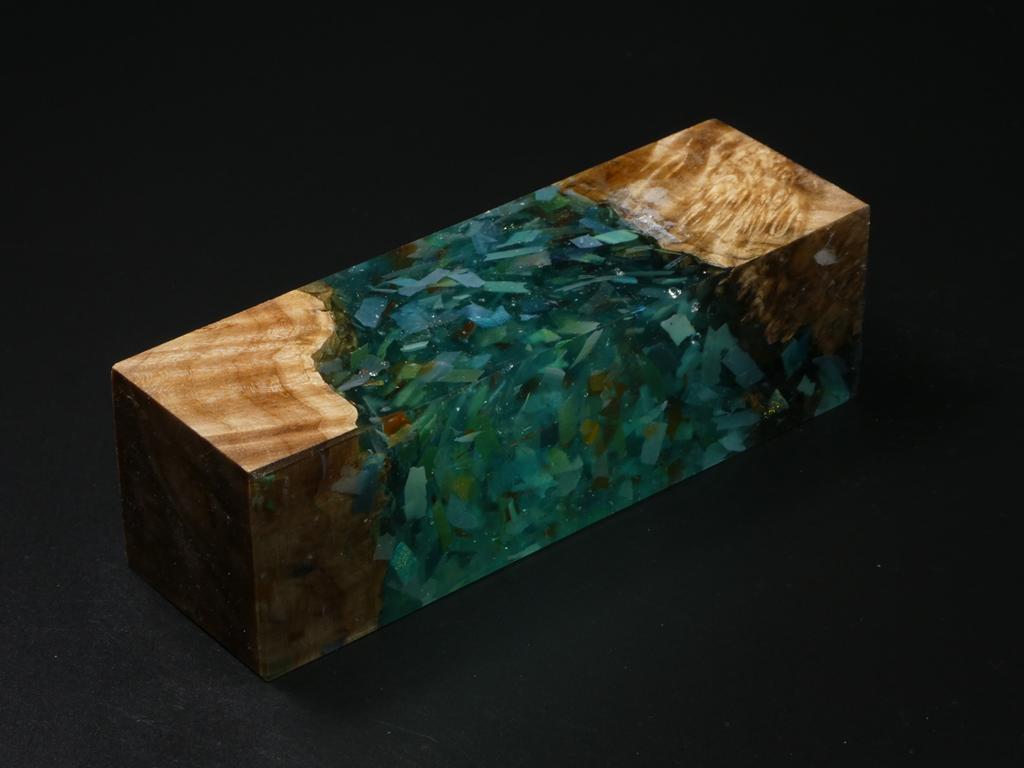 Natural / Blue with Flecks Hybrid Duck Call Blank